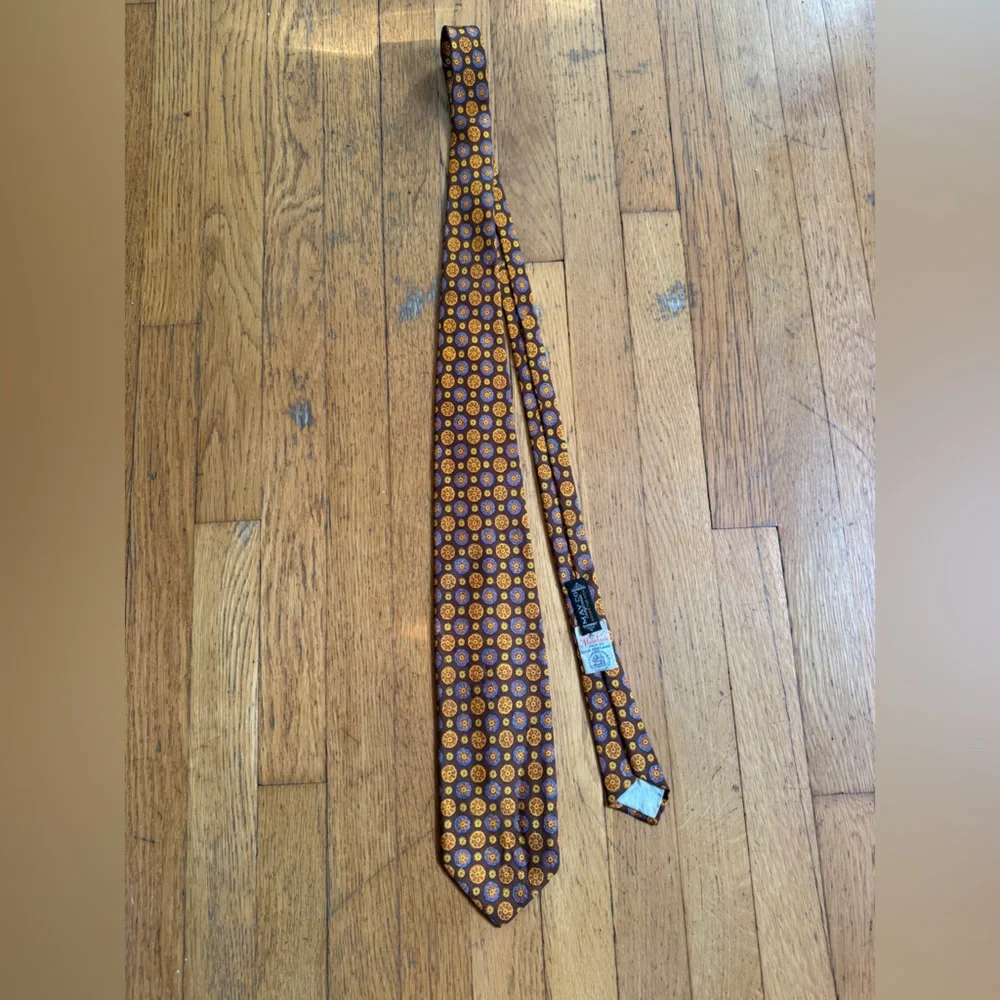 60s Vintage Mandala Print Silk Tie by Moorlane